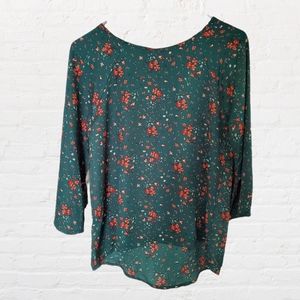 Papermoon Women's Floral 3/4 Sleeve Top XS